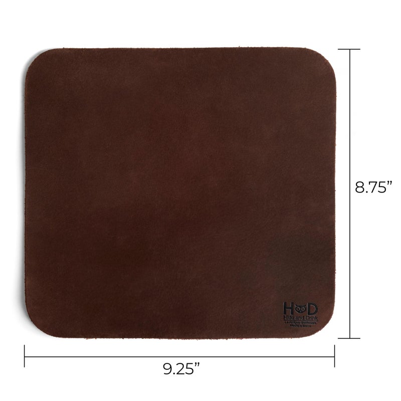 Hide & Drink Genuine Leather Mouse Pad, Anti Slip Leather Mousepad for Gaming, for Apple Magic Mouse & PC, Ergonomic Non Slip Base, Brown & Black Large Mat Pads for Desk, Computer Mousepads for Men - Image 4